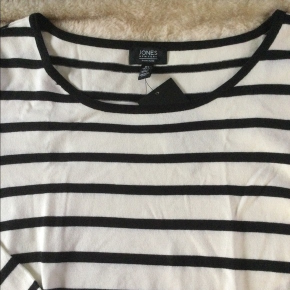 🆕 Jones New York Striped Sweater Top 🖤🦢 - Picture 6 of 10